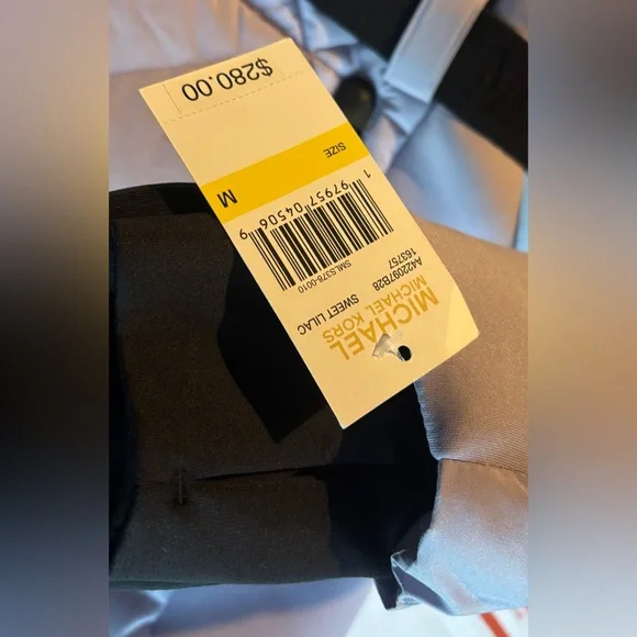 Michael Kors 💅❄️✨ Sweet Lilac Winter Belted MK Fur Puffer Coat Jacket NWT $280 - Picture 7 of 12